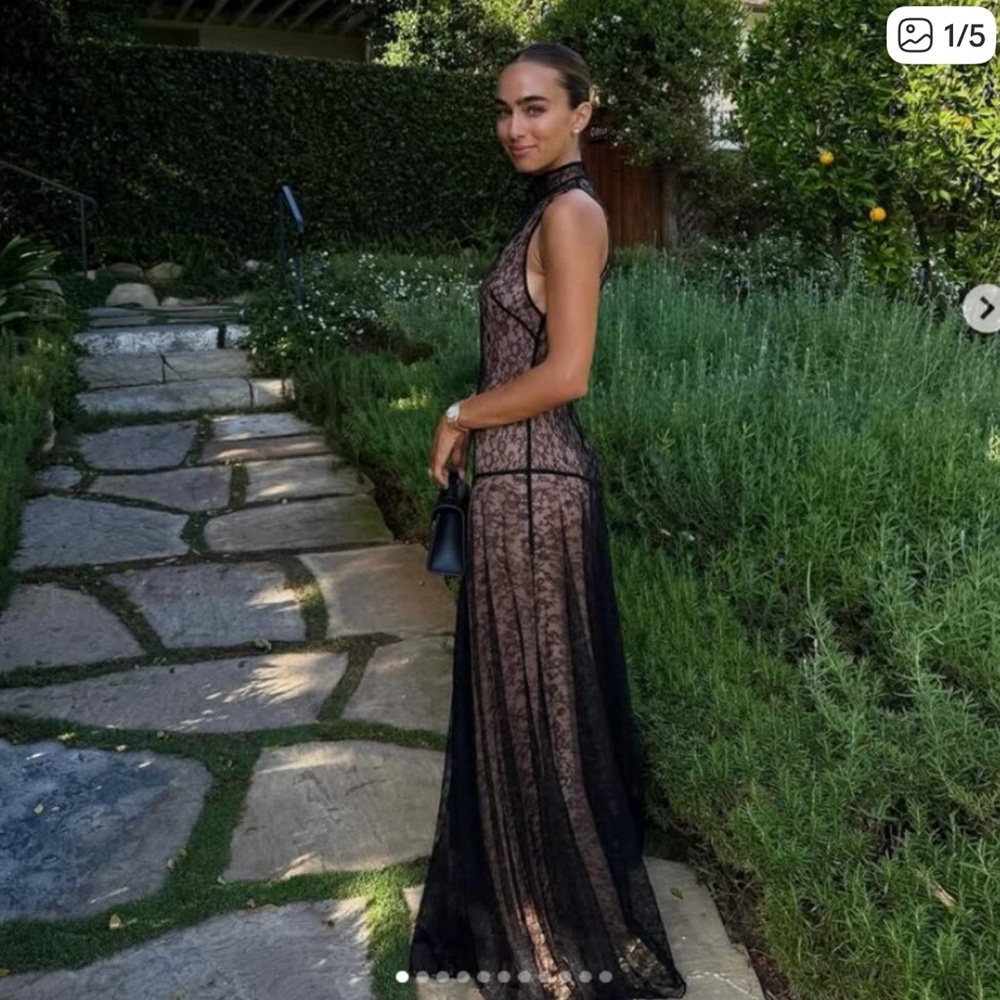 De La Vali Foehn Maxi Lace Dress in Black